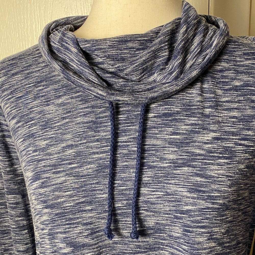 Chico's Blue Heather Cowl Neck Sweatshirt, Size 1 (M) - Picture 3 of 6